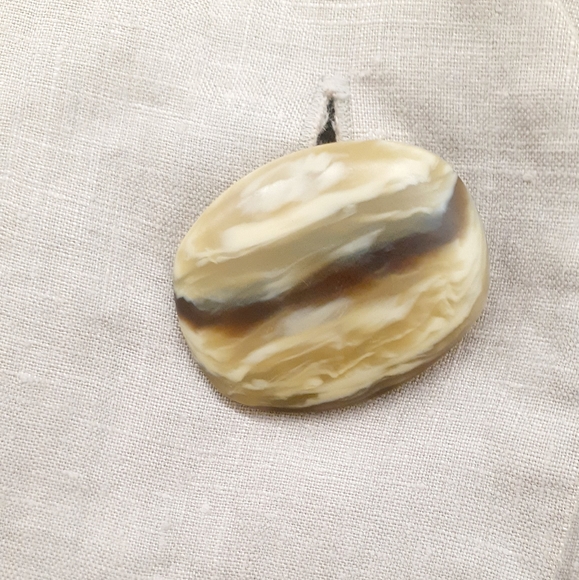 TAN Nude Linen  Asymetrical Blazer Curvy Button front detail Crop Jacket Sz 10 - Picture 8 of 14